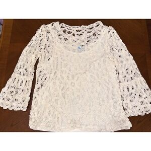 J. McLaughlin 3/4 Bell Sleeve Cosette Womens Blouse White Size M Cotton